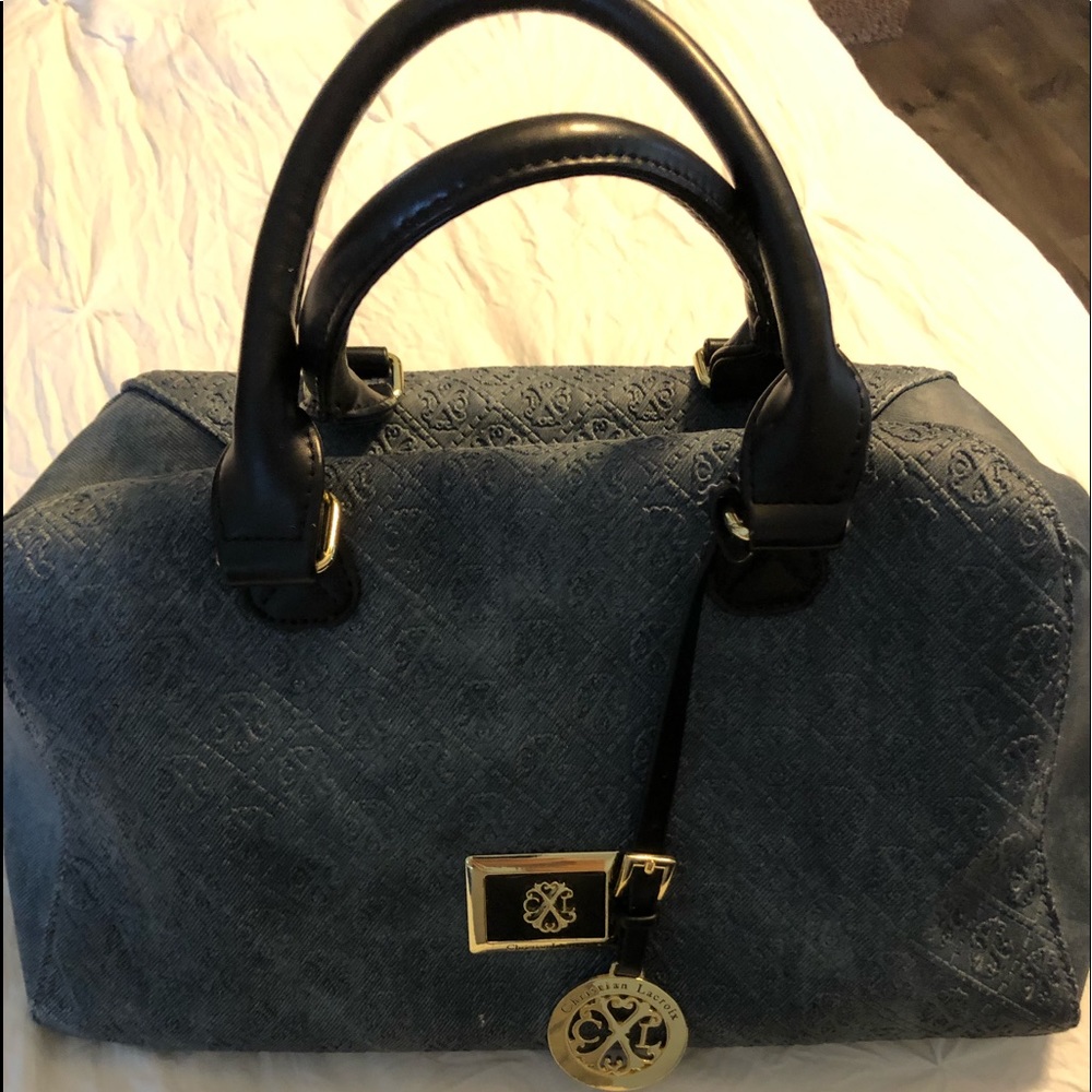 Navy Christian Lacroix bucket purse